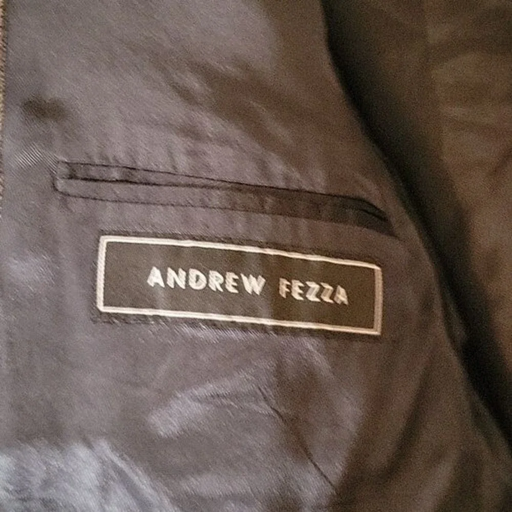 ANDREW FEZZA 52R Brown Glenn‎ Plaid Wool/Silk Blazer Suit Jacket Sport Coat